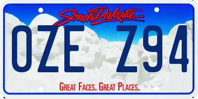 SD license plate 0ZEZ94