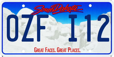 SD license plate 0ZFI12