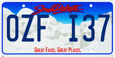 SD license plate 0ZFI37