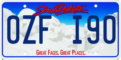 SD license plate 0ZFI90