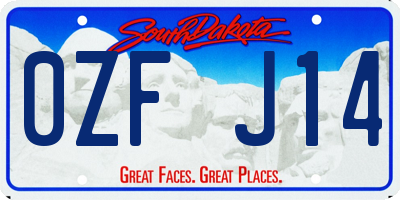 SD license plate 0ZFJ14