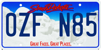 SD license plate 0ZFN85