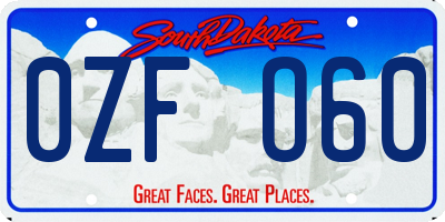 SD license plate 0ZFO60