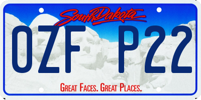 SD license plate 0ZFP22