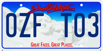 SD license plate 0ZFT03
