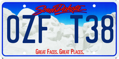 SD license plate 0ZFT38