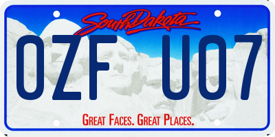 SD license plate 0ZFU07