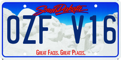 SD license plate 0ZFV16