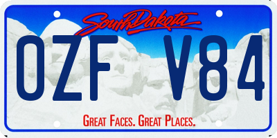 SD license plate 0ZFV84