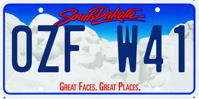 SD license plate 0ZFW41