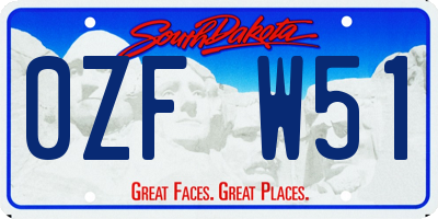 SD license plate 0ZFW51