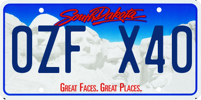SD license plate 0ZFX40