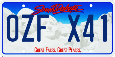 SD license plate 0ZFX41