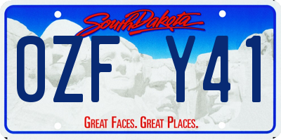 SD license plate 0ZFY41