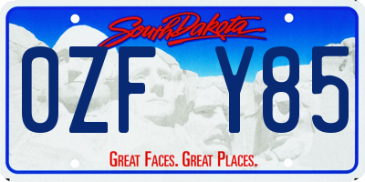 SD license plate 0ZFY85