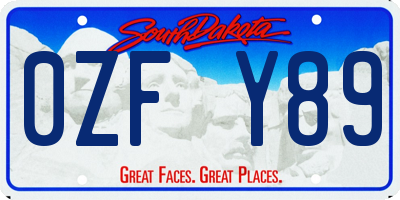 SD license plate 0ZFY89