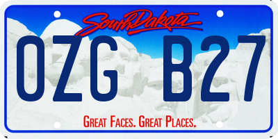 SD license plate 0ZGB27