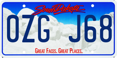 SD license plate 0ZGJ68