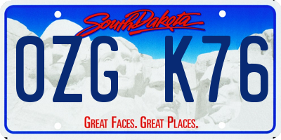 SD license plate 0ZGK76