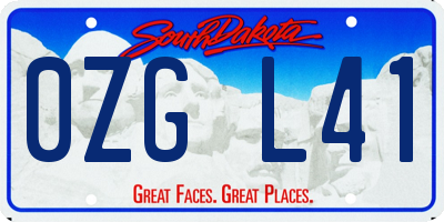 SD license plate 0ZGL41