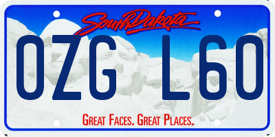 SD license plate 0ZGL60