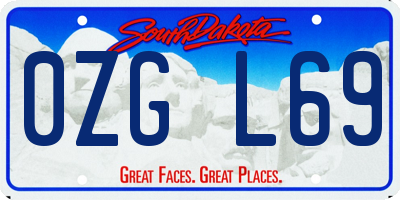 SD license plate 0ZGL69