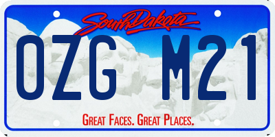 SD license plate 0ZGM21