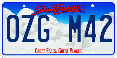 SD license plate 0ZGM42