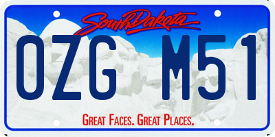 SD license plate 0ZGM51