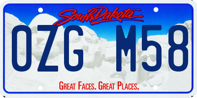 SD license plate 0ZGM58