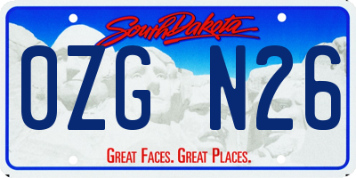 SD license plate 0ZGN26