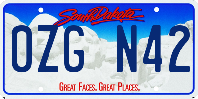 SD license plate 0ZGN42