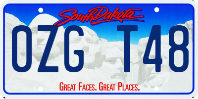 SD license plate 0ZGT48