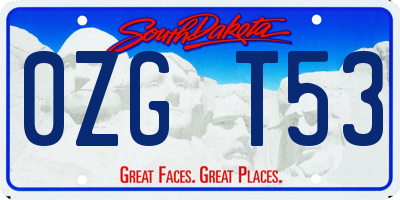 SD license plate 0ZGT53