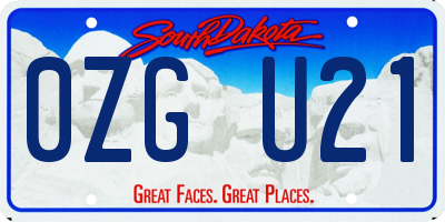SD license plate 0ZGU21