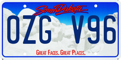 SD license plate 0ZGV96