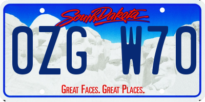 SD license plate 0ZGW70