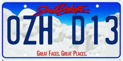 SD license plate 0ZHD13