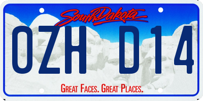 SD license plate 0ZHD14