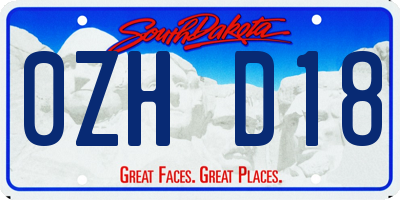 SD license plate 0ZHD18