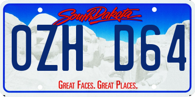SD license plate 0ZHD64