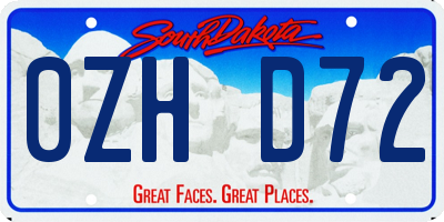 SD license plate 0ZHD72