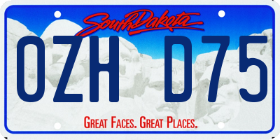 SD license plate 0ZHD75