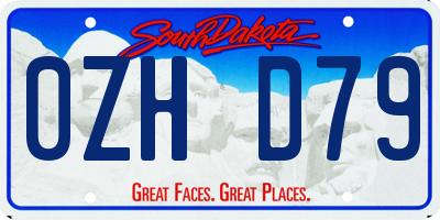 SD license plate 0ZHD79