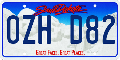 SD license plate 0ZHD82