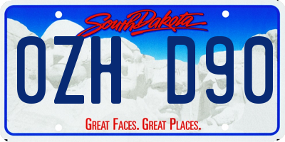 SD license plate 0ZHD90