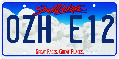 SD license plate 0ZHE12
