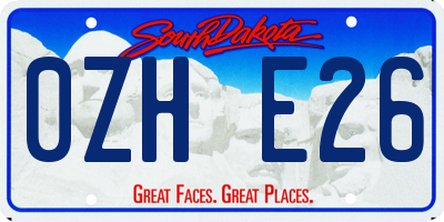 SD license plate 0ZHE26