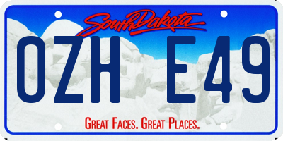 SD license plate 0ZHE49