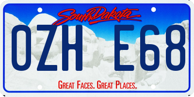 SD license plate 0ZHE68